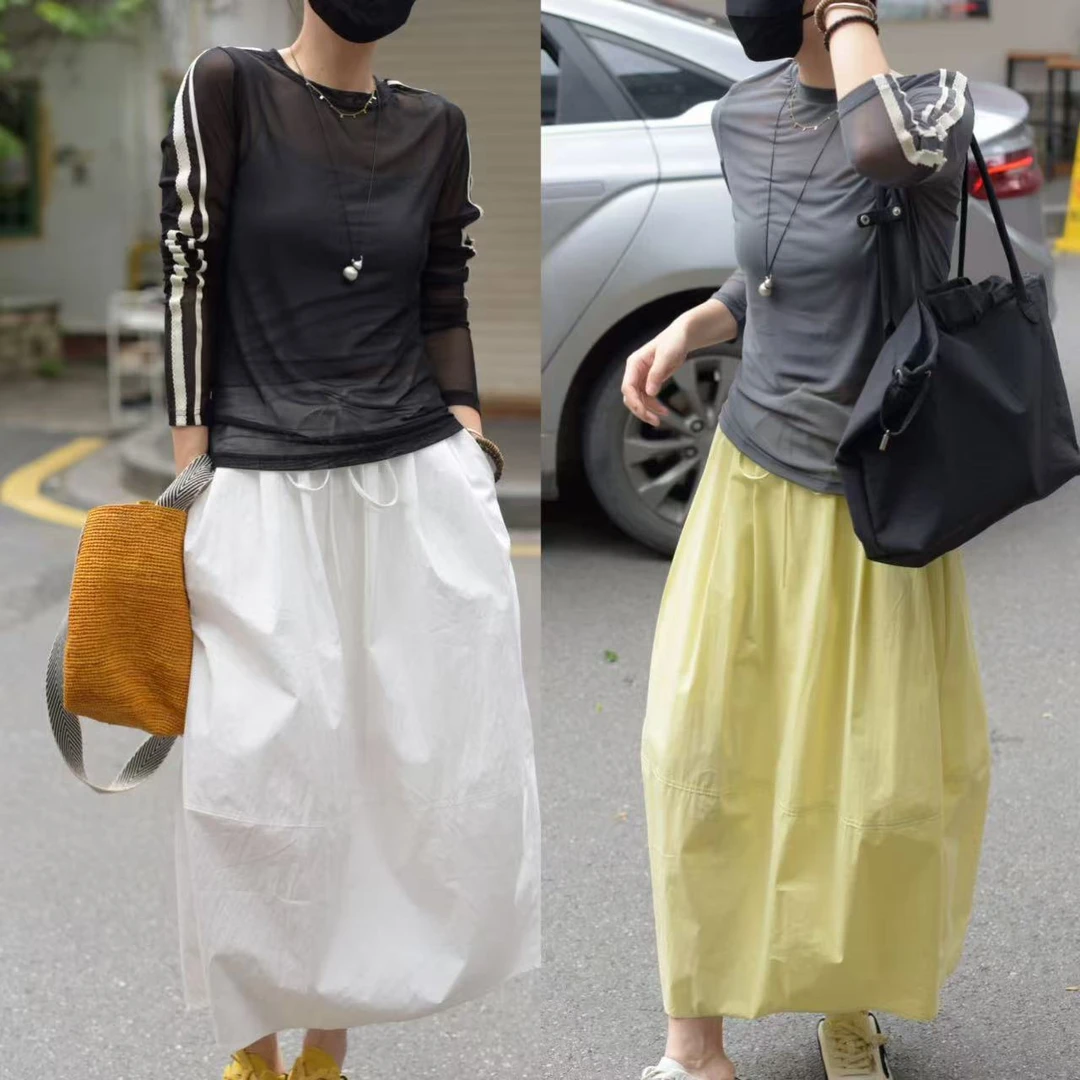 【秀秀新品】侧条夏季防晒透气网纱T 休闲时尚百搭