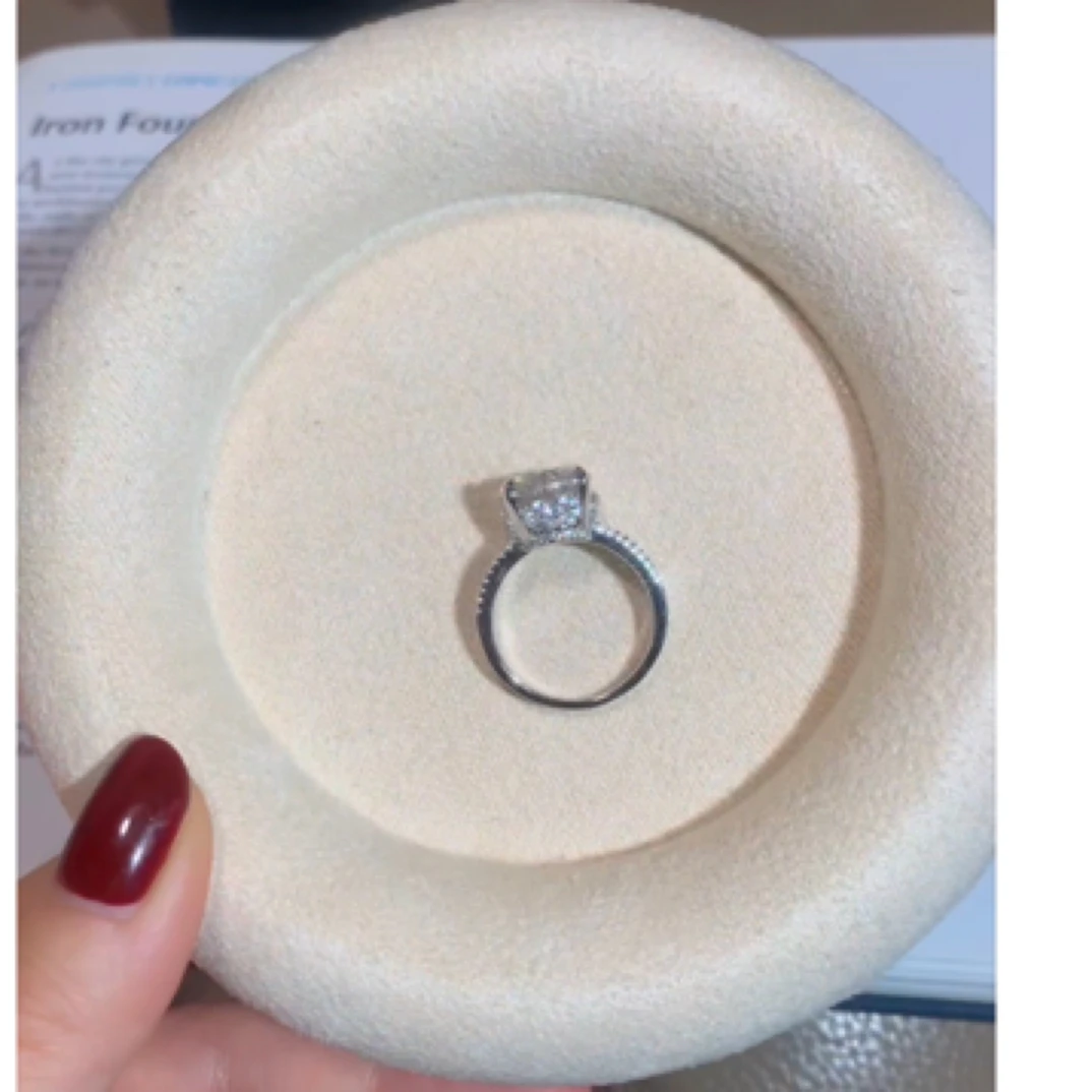 925银莫桑石银制品 【繁花】D色莫桑时尚气质经典百搭5克拉四爪