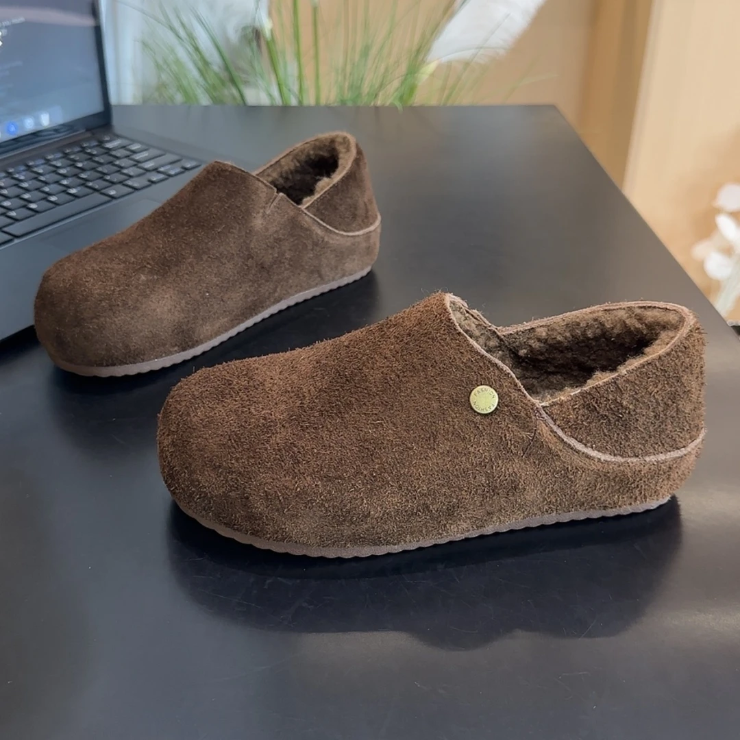 全包两穿小土豆懒人勃肯鞋冬季加绒加厚2025新款软底软面勃肯棉鞋