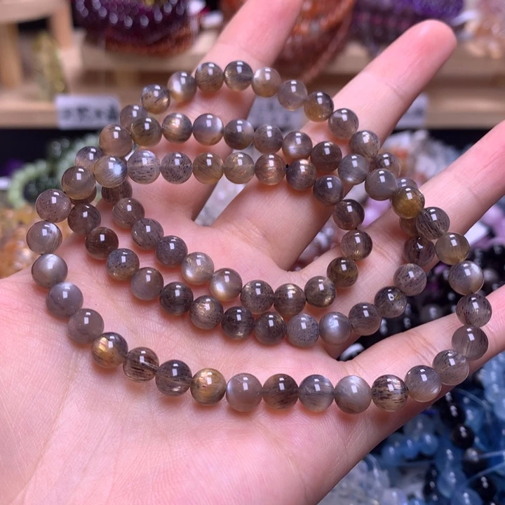 未镶嵌手串水晶6.7黑金骨干