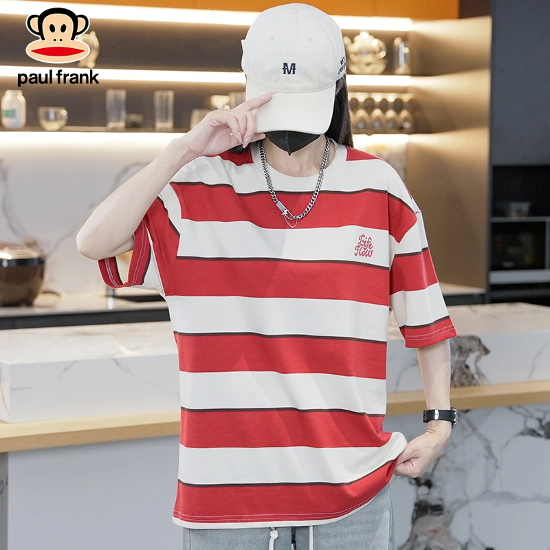paul frank/大嘴猴2025夏季新款短袖男士时尚百搭上衣字母薄款t恤