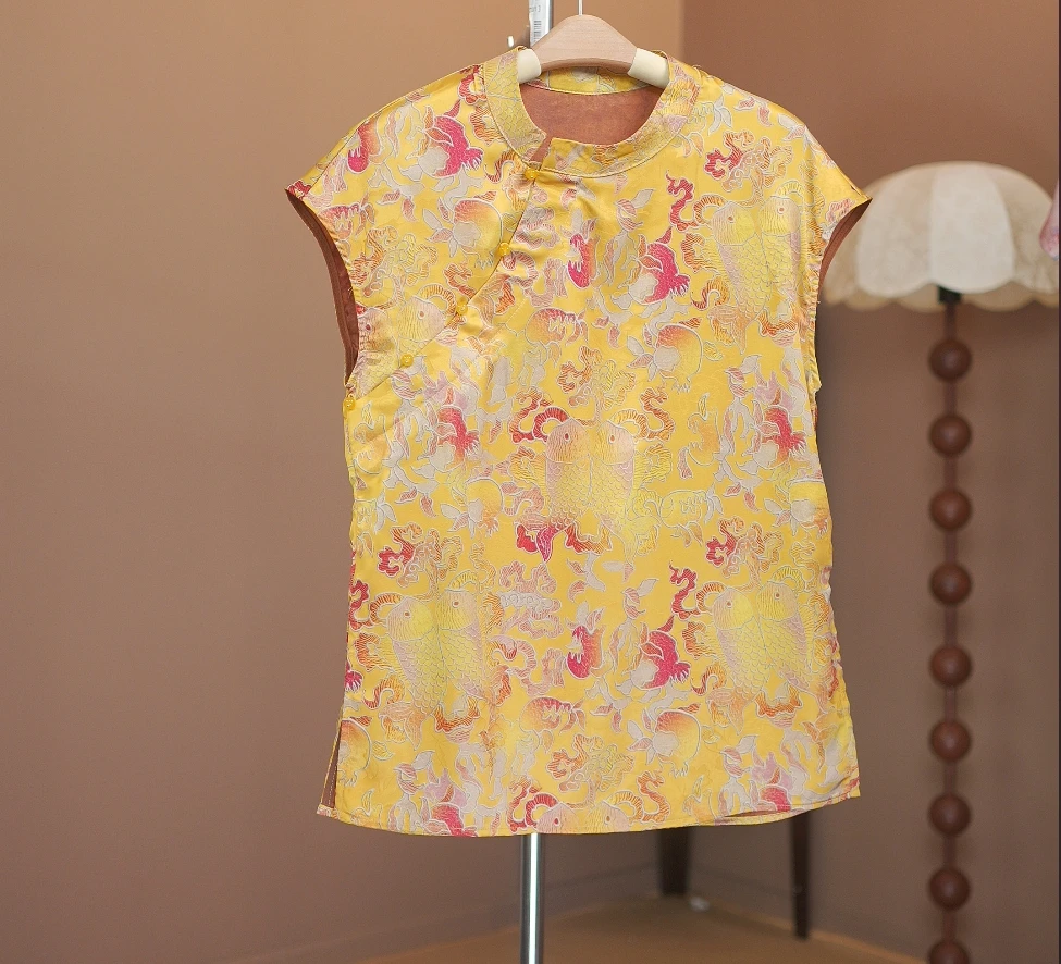 【粉归雀】夏季新款改良旗袍盘扣上衣女显瘦百搭减龄