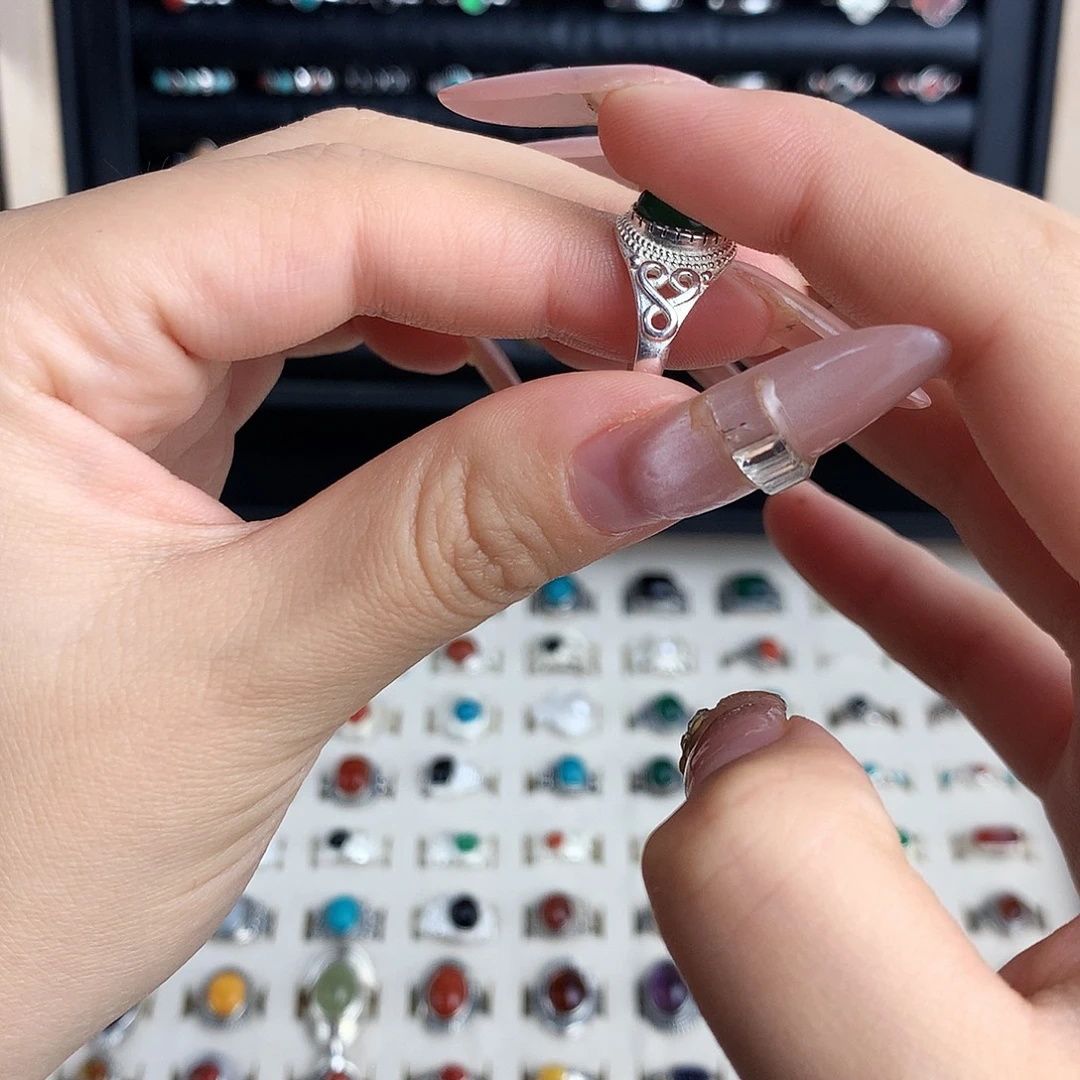 925银925银戒指白色实心