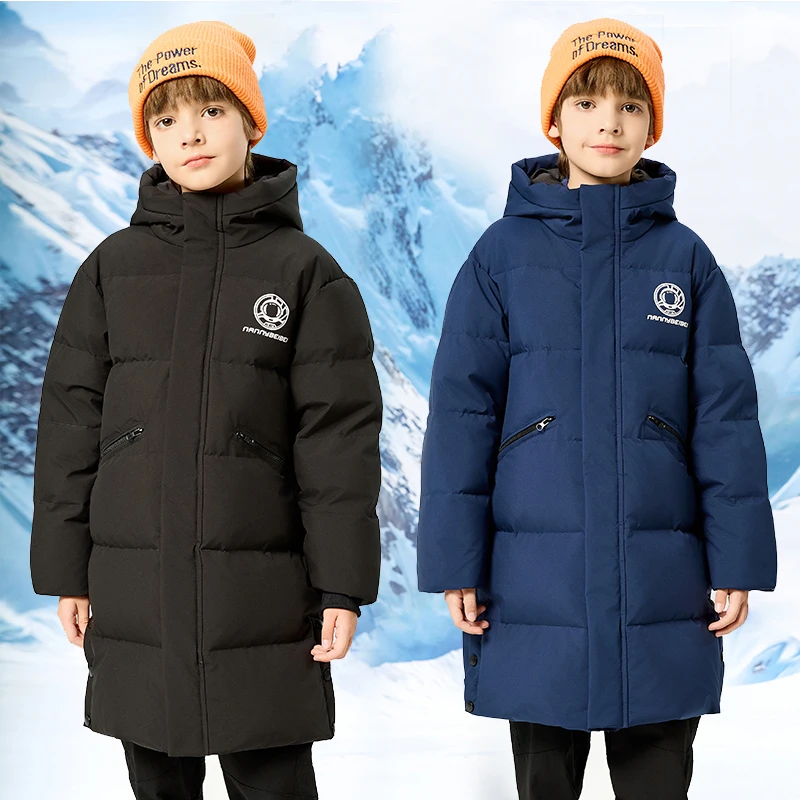 极寒儿童羽绒服男童女童中长款冬季中大童学生韩版加厚保暖外套