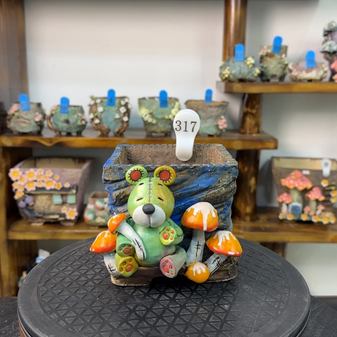 本默花器.手捏花盆