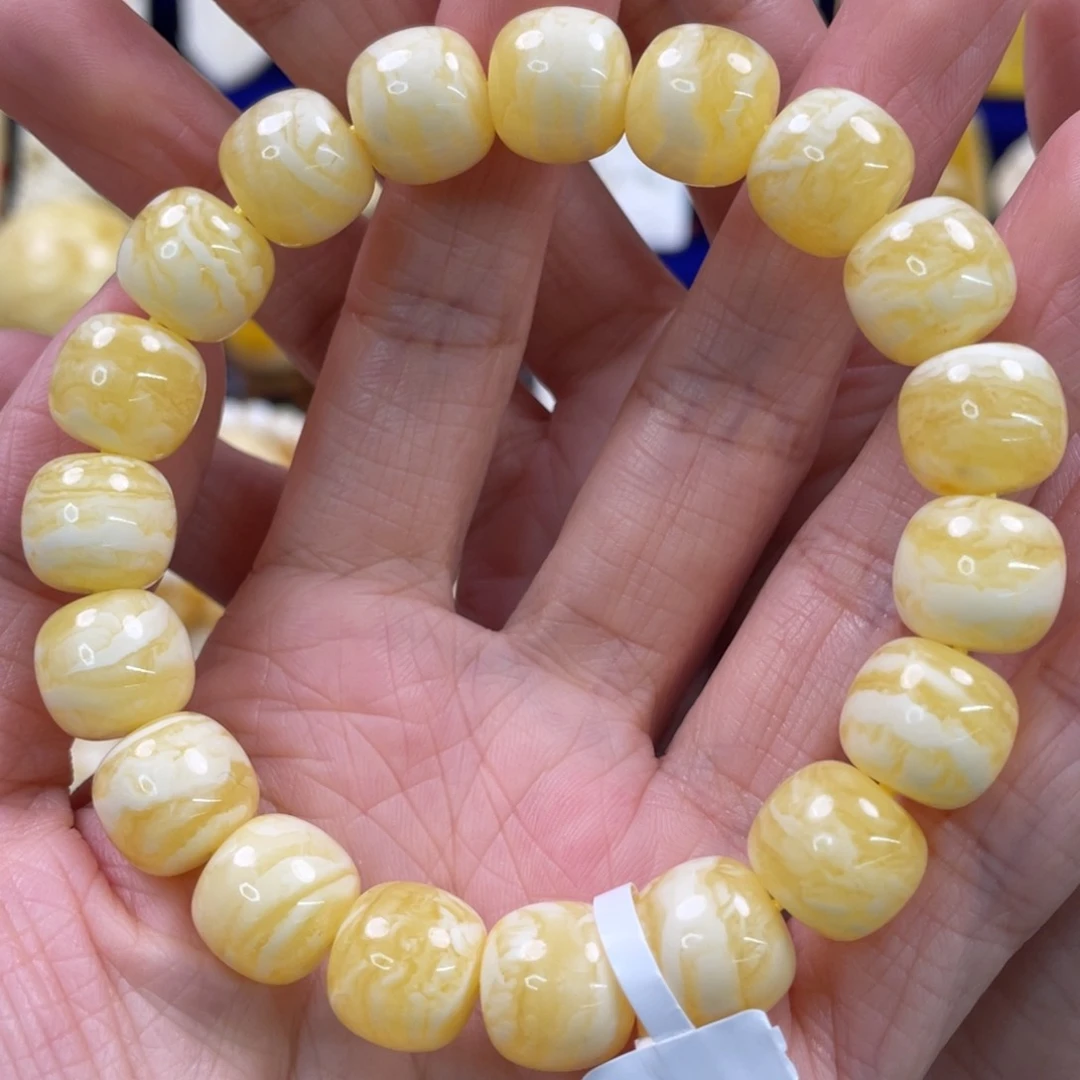 蜜蜡裸石未镶嵌琥珀蜜蜡手串卡12mm