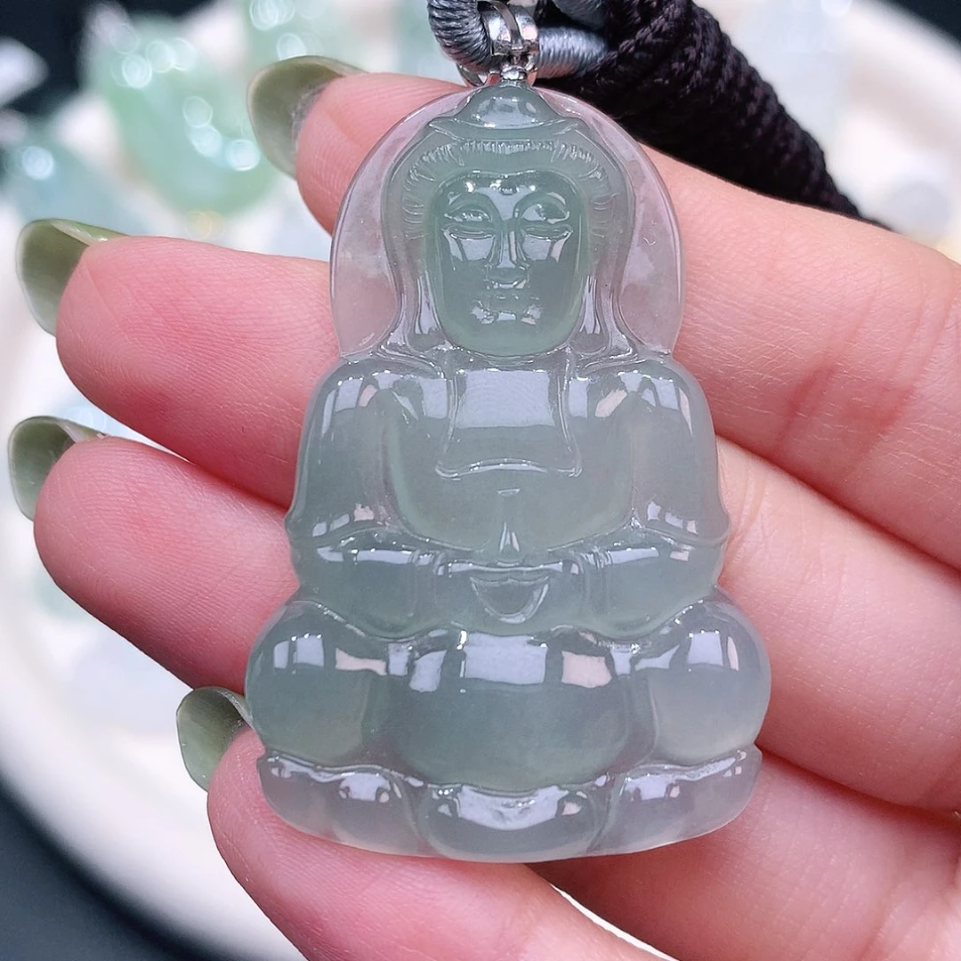 颈饰18K金镶嵌翡翠43.1-28.5-4.7