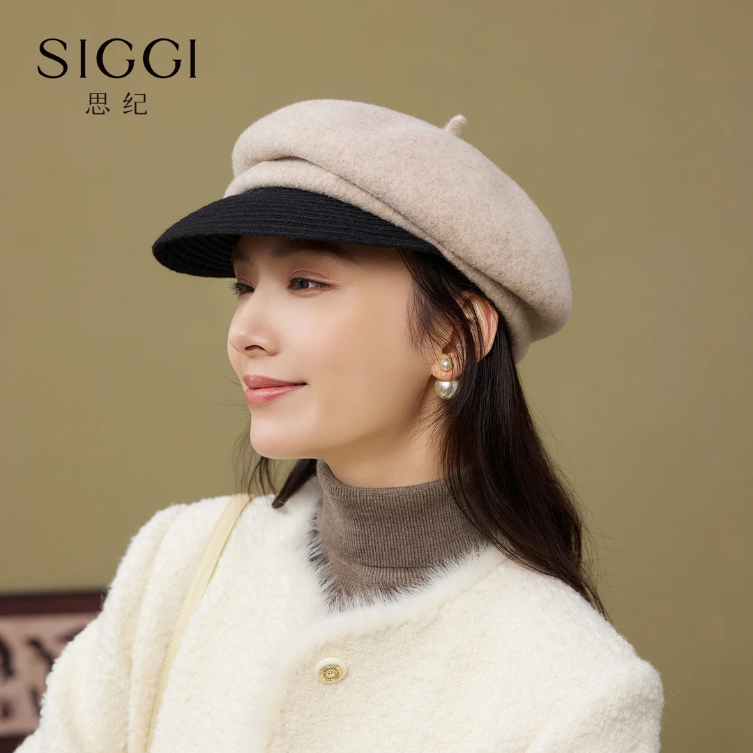 【SIGGI】贝雷帽八角帽报童帽鸭舌帽秋冬羊毛复古英伦复古XD96175