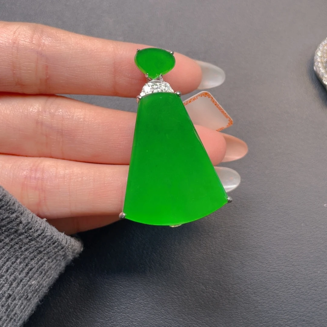 翡翠银S925镶嵌吊坠(不含链)