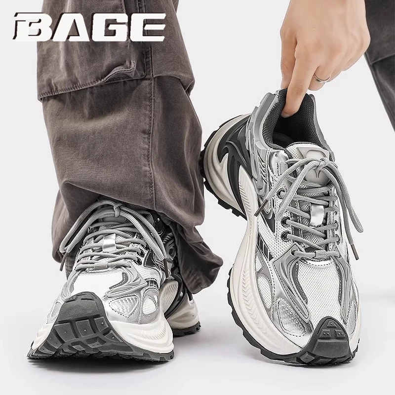 八哥莆田响尾蛇男鞋冬季青少年休闲百搭跑步内增高运动巴黎老爹鞋