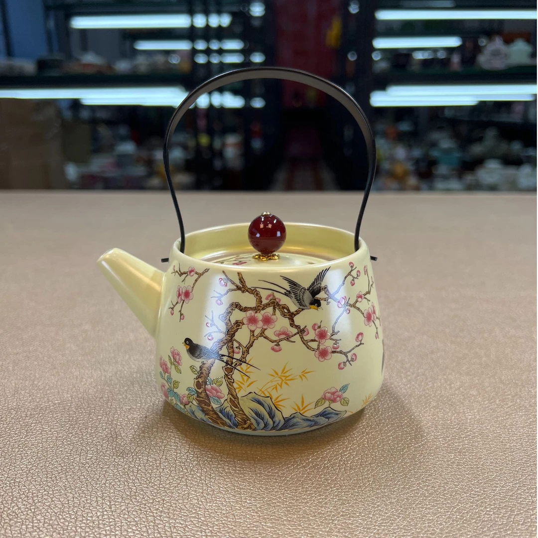 德化云仓 黄汝喜上眉梢提梁壶-4921