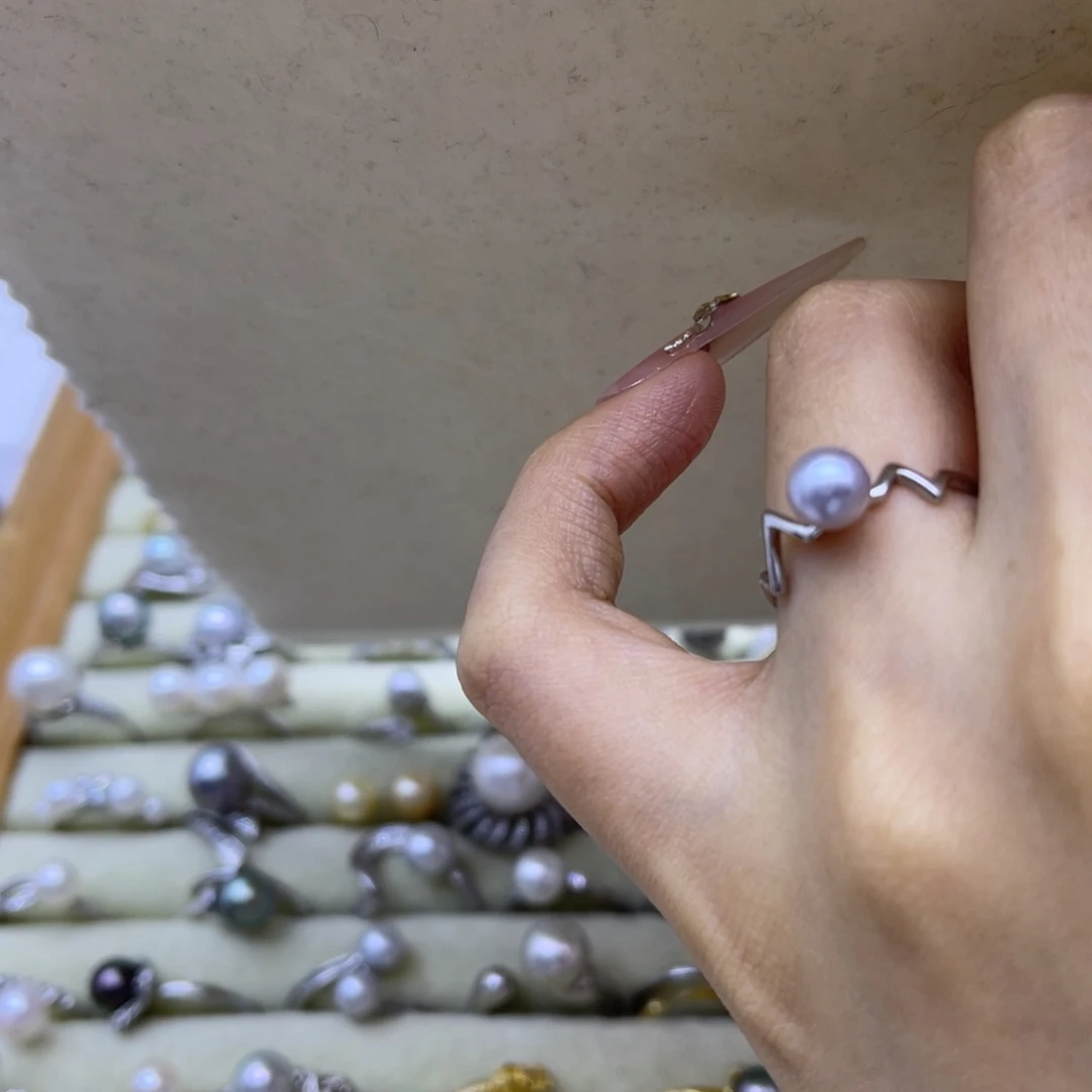 海水珍珠戒指银S925镶嵌