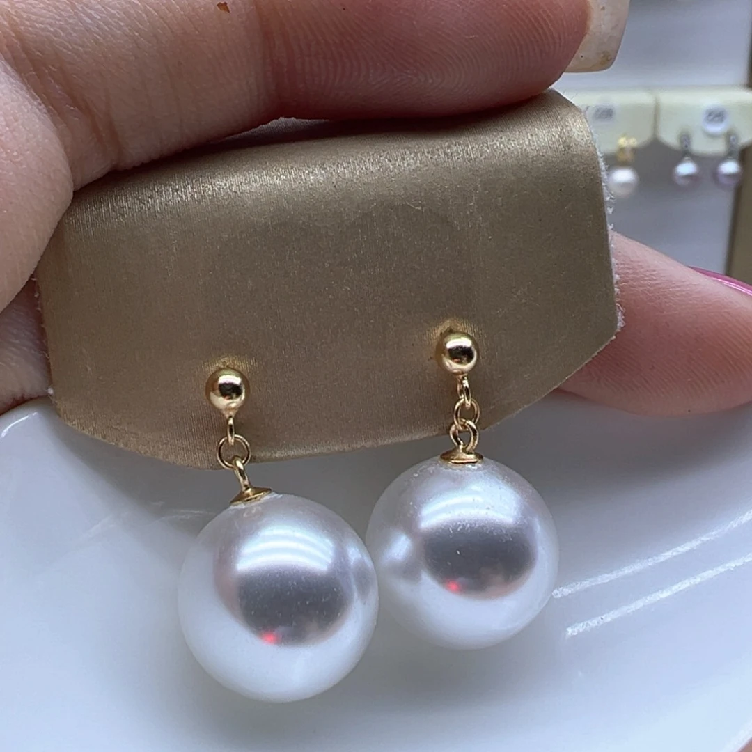 银S925镶嵌淡水珍珠耳饰