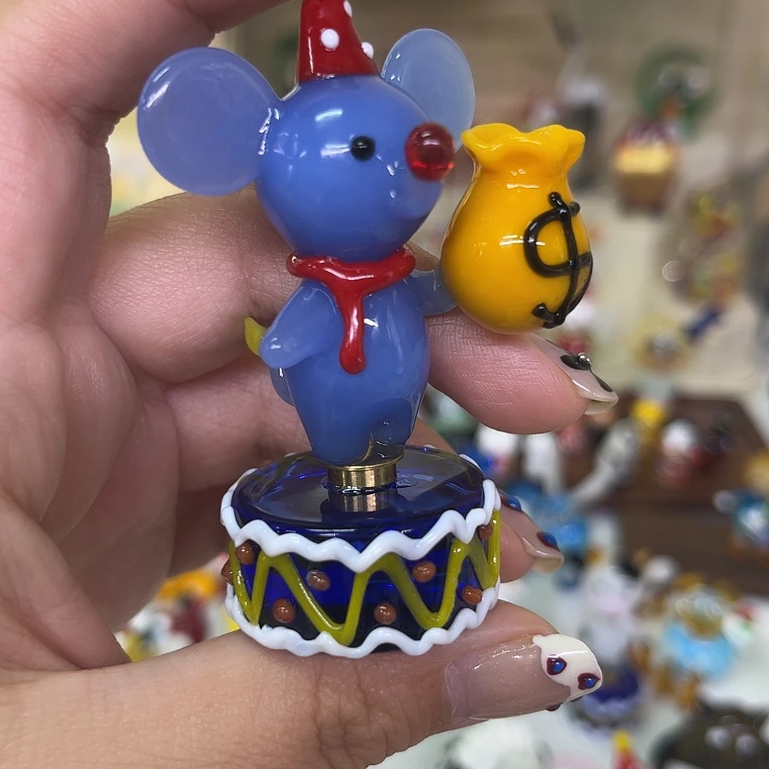 琉璃手工艺品小老鼠送米米转转