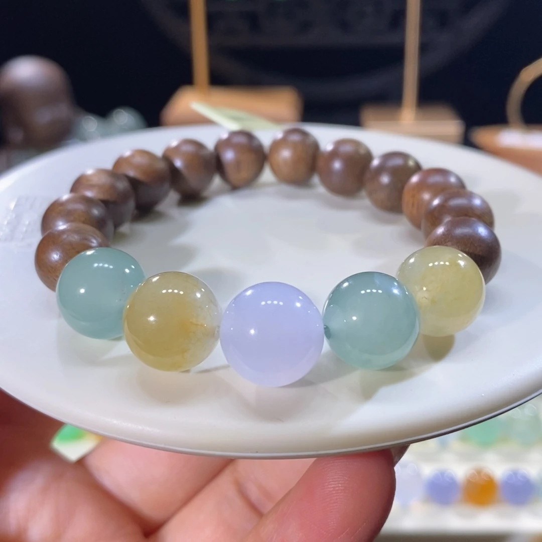 翡翠未镶嵌吊坠(不含链)翡翠糖果色系手串卡12+