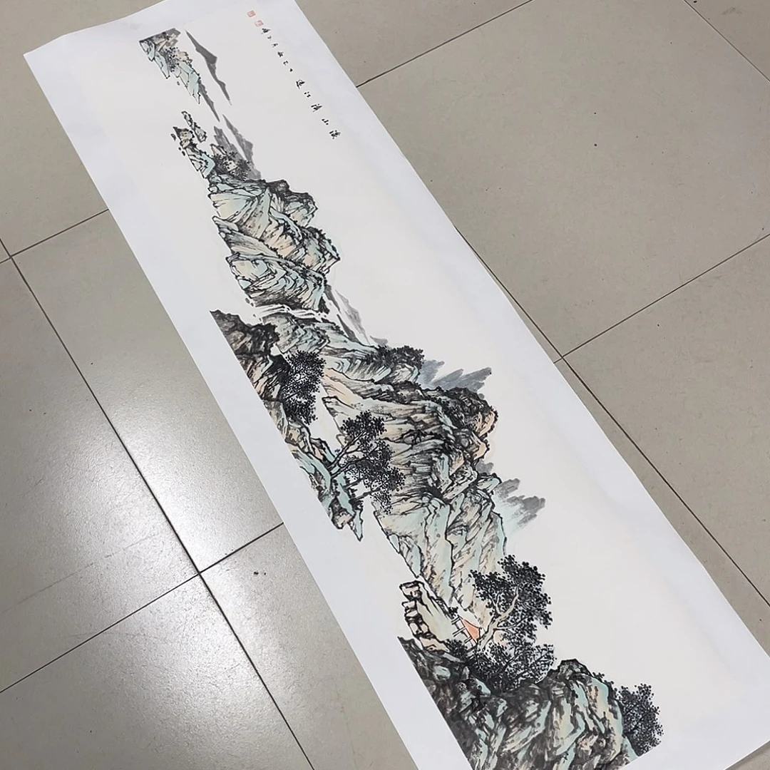 国画四尺对开画芯 捡漏