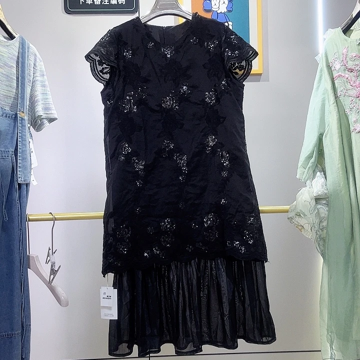 闪电购231黑色刺绣裙3