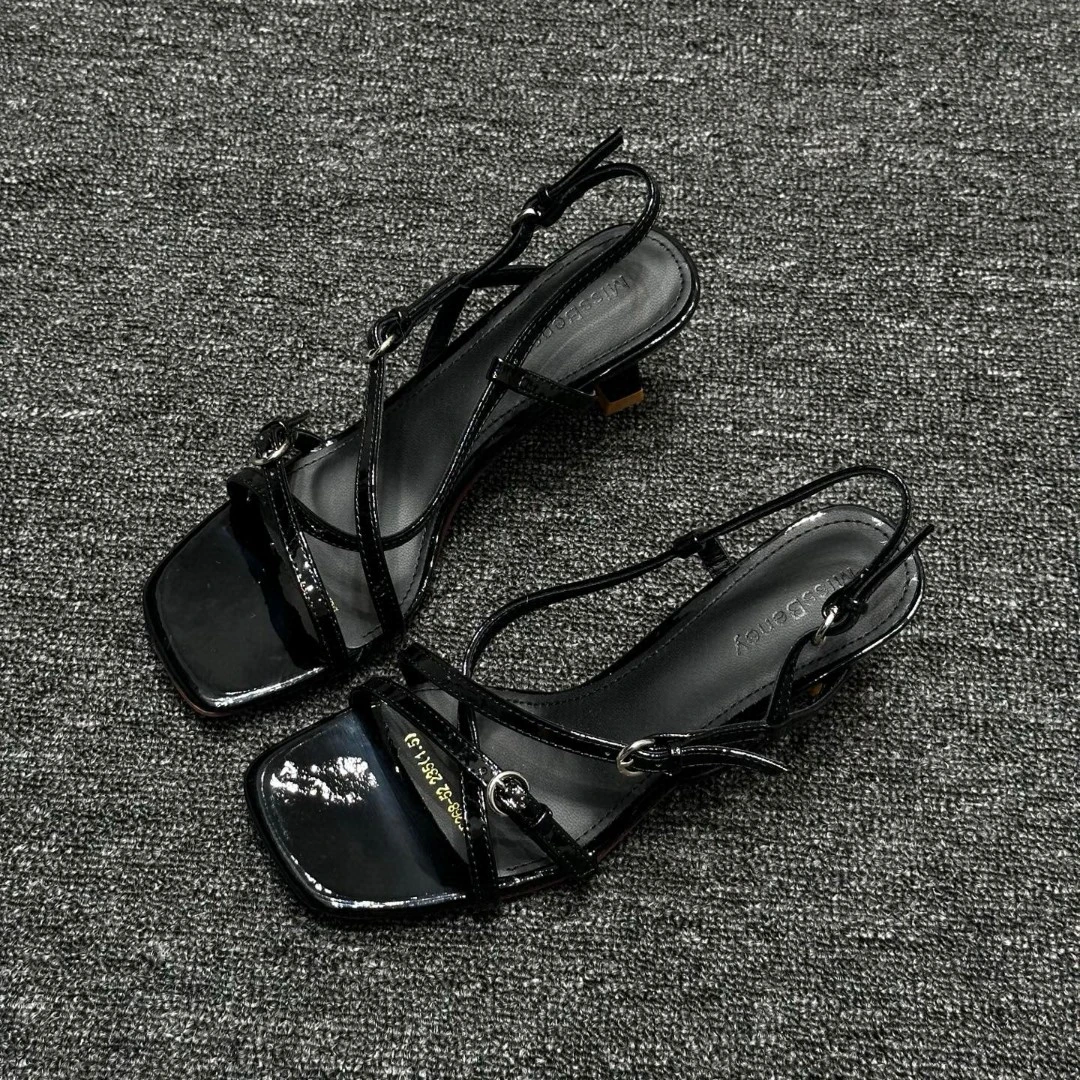 【NO退NO换】鑫燃KIKI 夏季方头露趾一字细带凉鞋 268-52 BL (F)