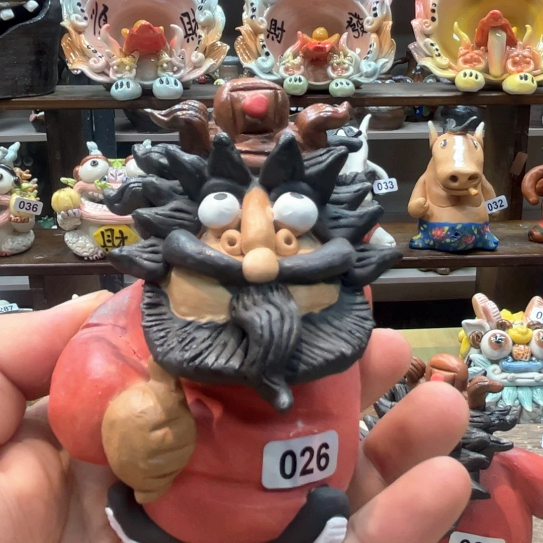 大***鱼摆件直播间纯手工陶瓷抽象摆件026