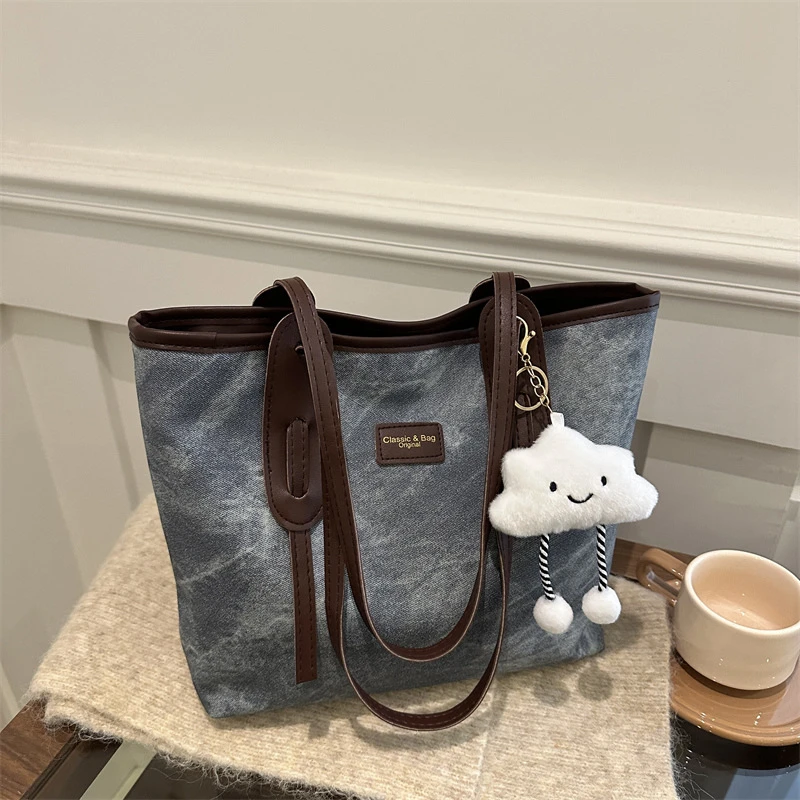 [A03]休闲大容量包女质感百搭通勤单肩包大学生上课手提托特包