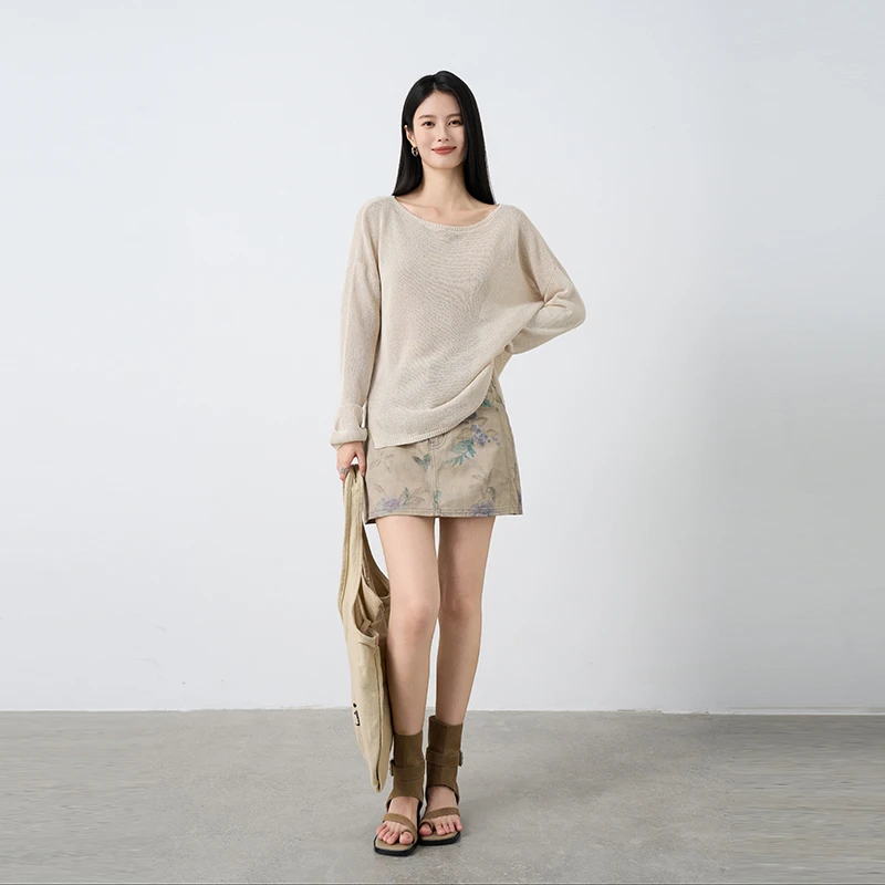 Moprobably李予诺「浮花裙」“100棉”国风水墨画印花半身裙L5272006