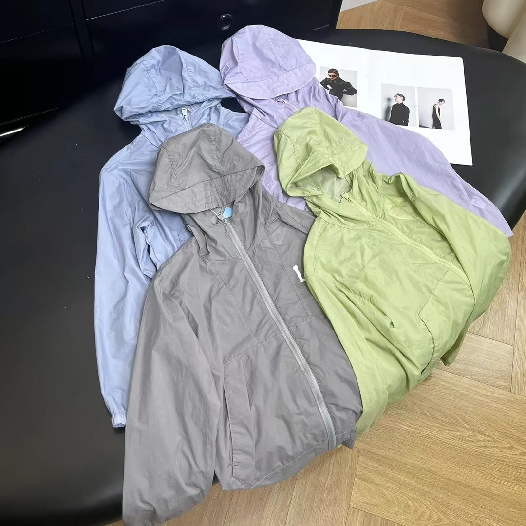 儿童夏季简约百搭连帽印花字母防晒衣H6952