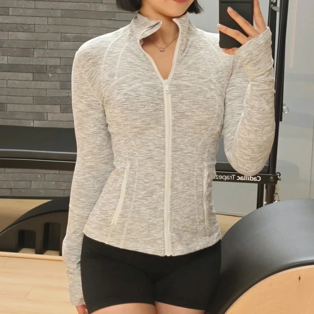 新款休闲弹力运动外套女拉链跑步运动健身长袖上衣夹克瑜伽服外套