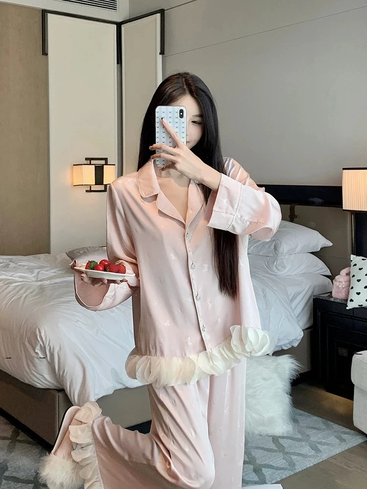 韩版四季休闲气质设计师睡衣套装