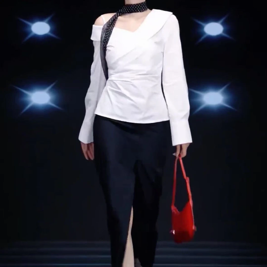 2025春季新款时尚显瘦气质女士网红洋气两件套百搭款D7406