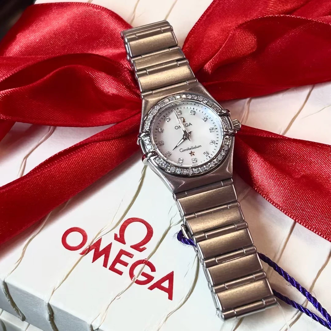 99新 Omega/欧米茄 欧米茄星座 22.5盘贝母盘后盘后镶钻石英lf