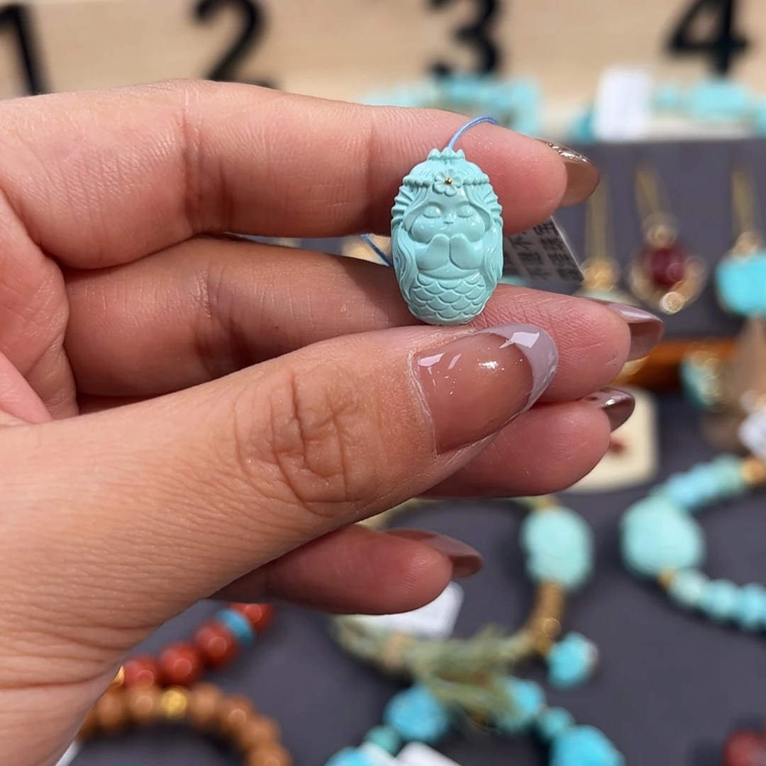 【闪购商品】未镶嵌绿松石把件美人鱼配饰
