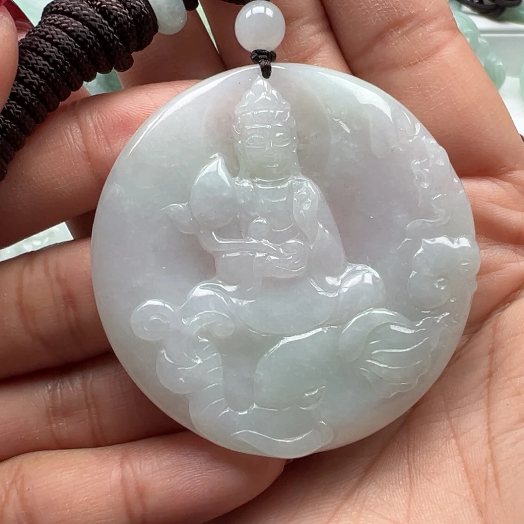 翡翠颈饰未镶嵌普贤菩萨