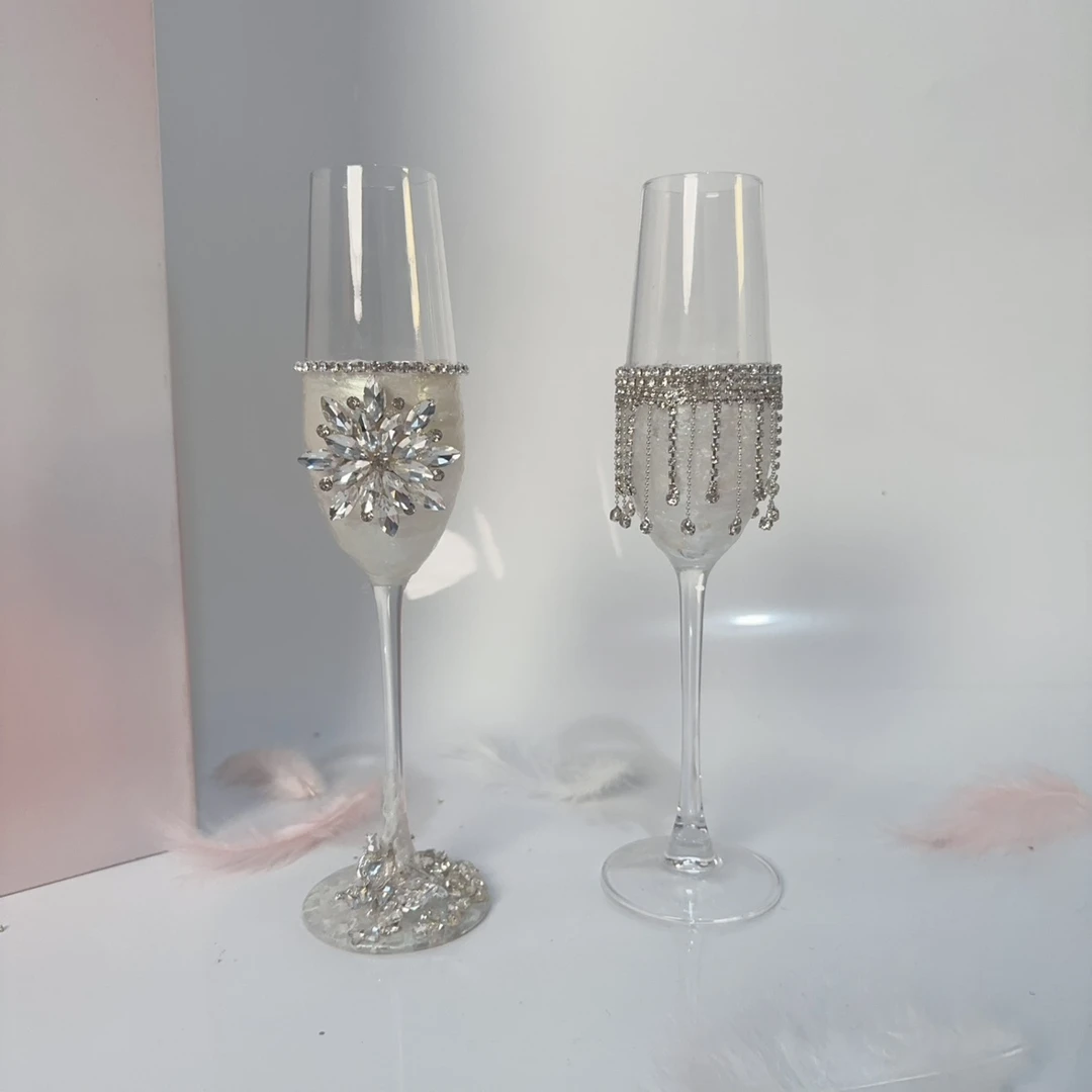 婚礼新人敬酒杯结婚一对diy材料包礼盒订婚创意自制小众高级感