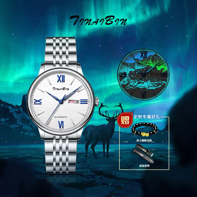 瑞士品牌TINAIBIN 梦幻极光系列时尚腕表 送手串皮带YH
