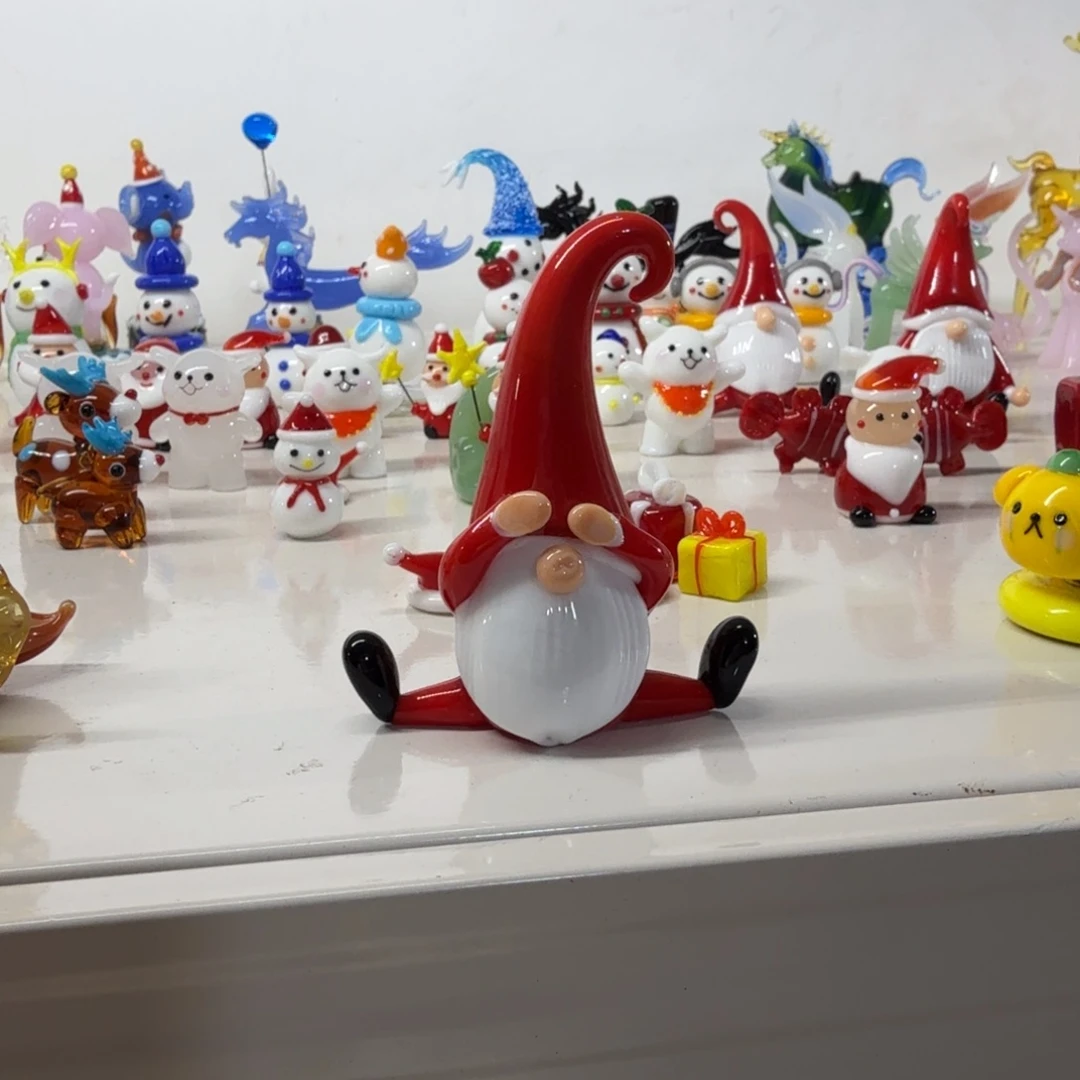 手工艺品琉璃劈叉圣诞老人