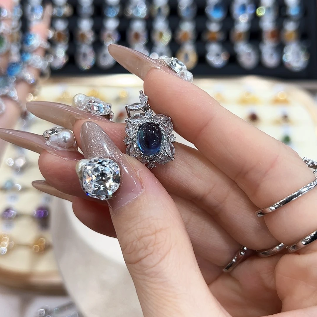 水晶金色拖不保色介意慎拍银托不掉色银S925镶嵌逢**吉