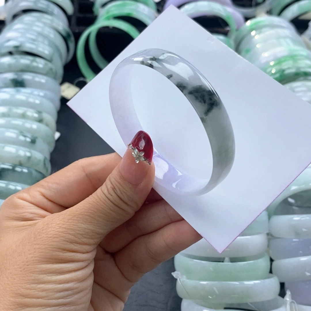 翡翠未镶嵌手镯公主54+