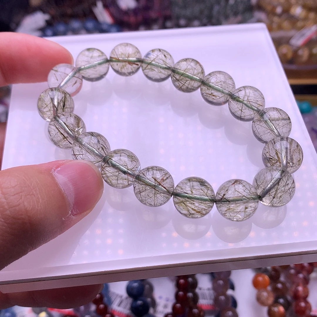 水晶手链未镶嵌12mm绿碧发