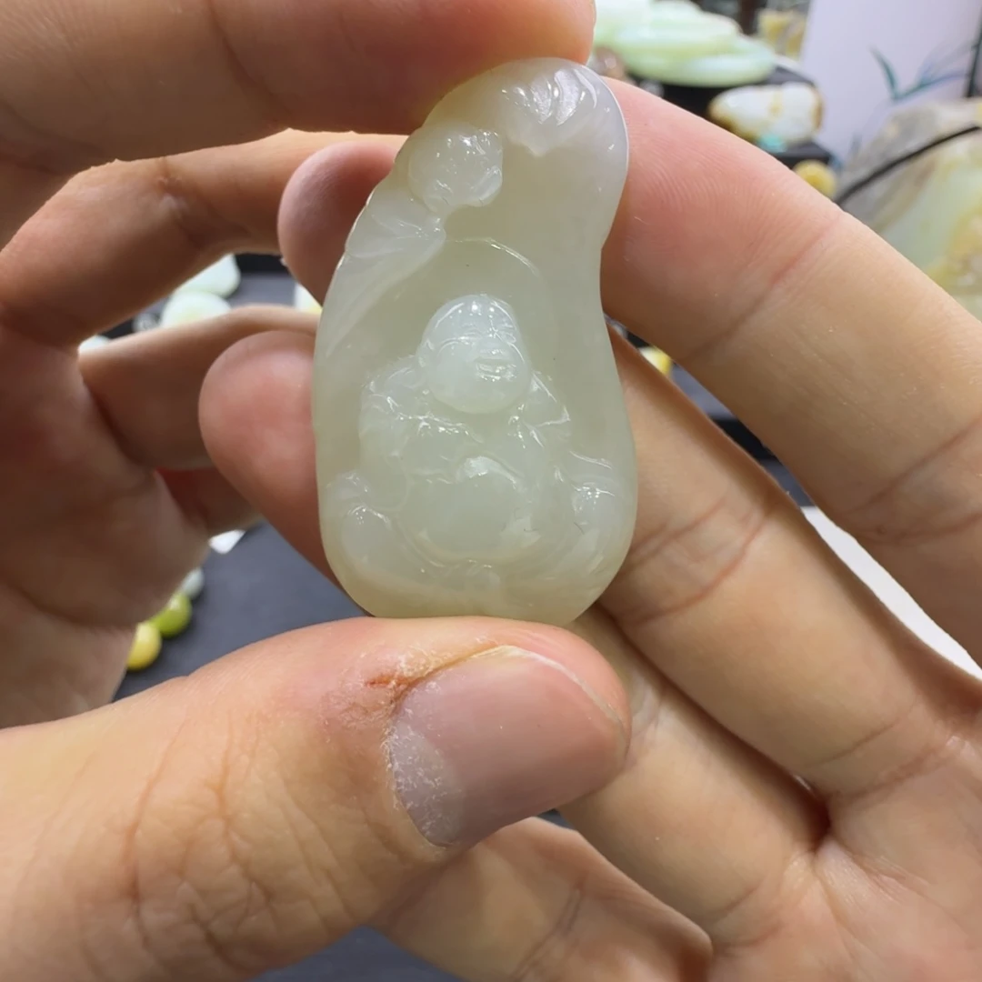 和田玉未镶嵌吊坠(赠链)新疆和田玉佛公