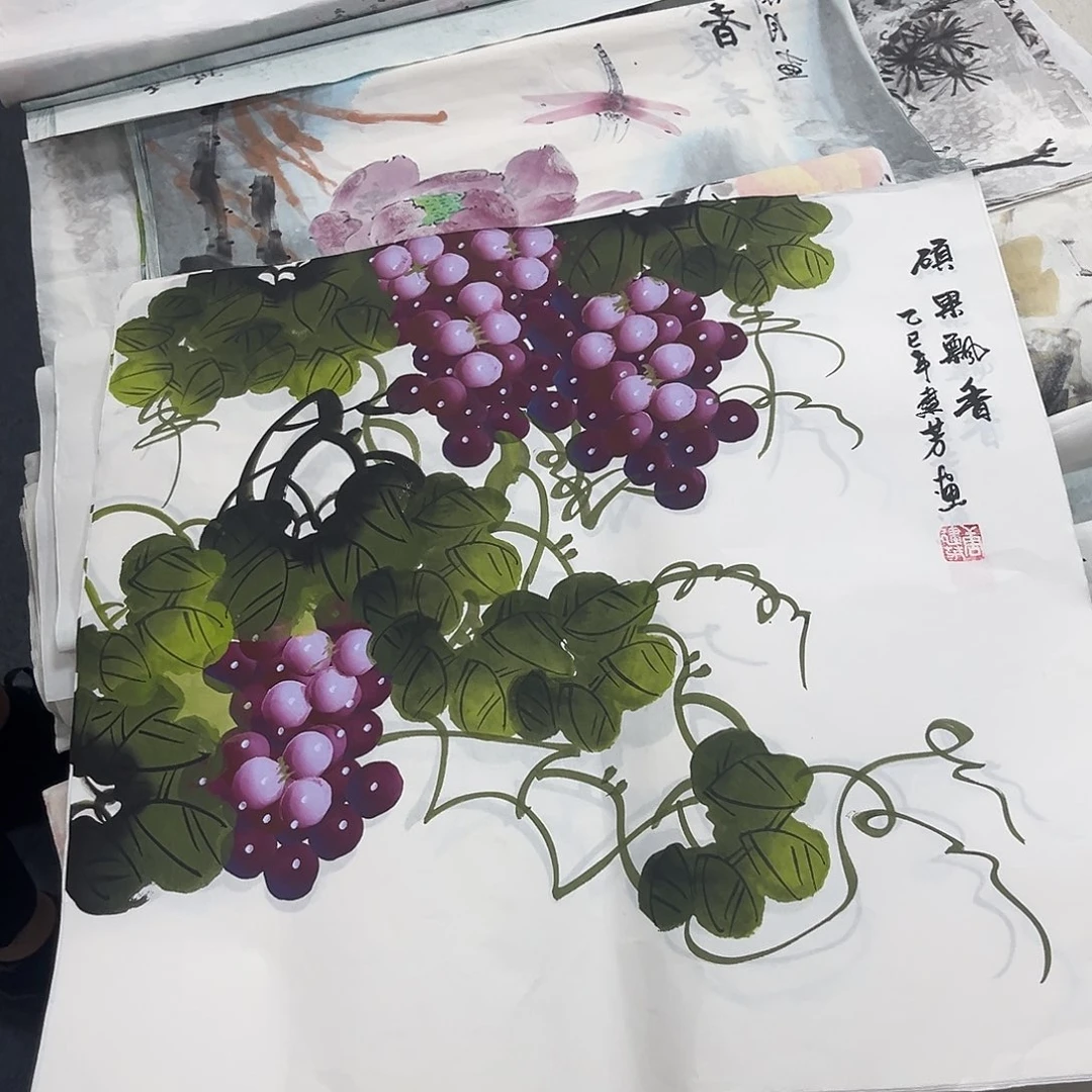 国画绘画作品多次