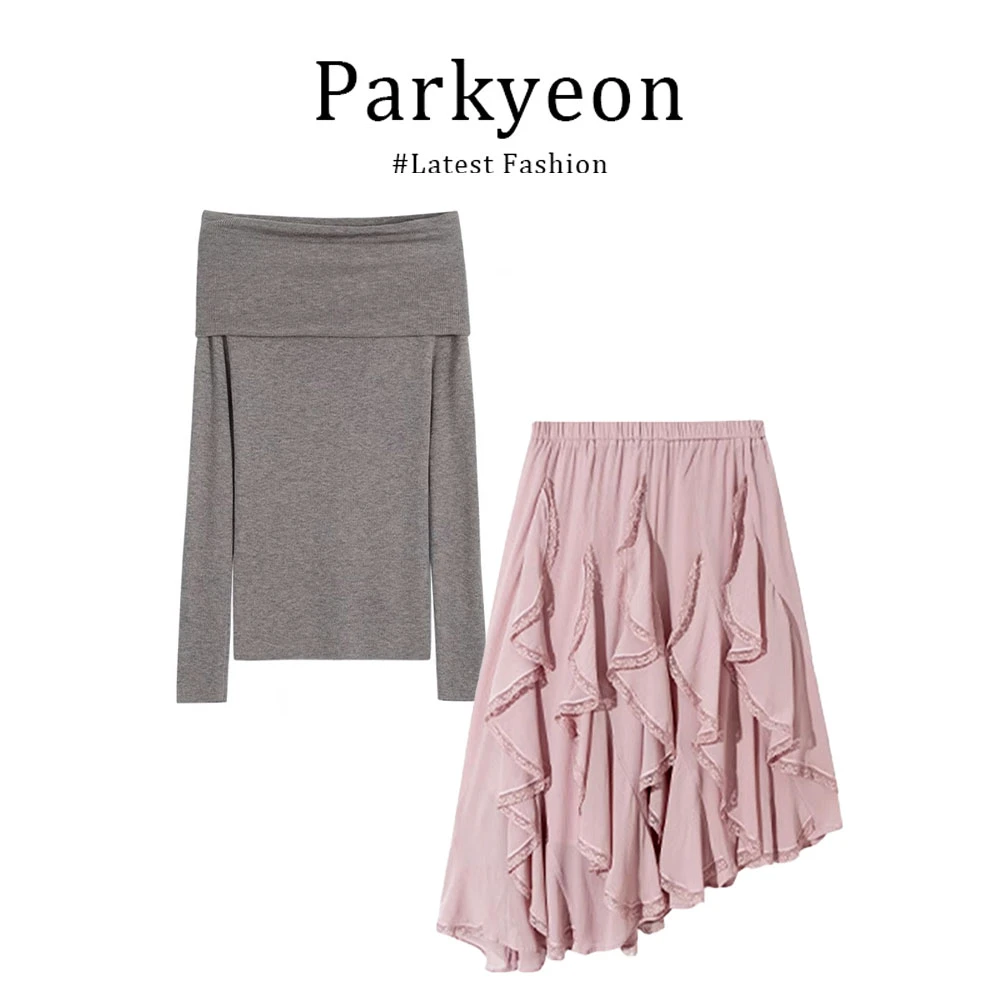 parkyeon五一出游穿搭夏装超火一整套女装可露丽韩系半身裙两件套