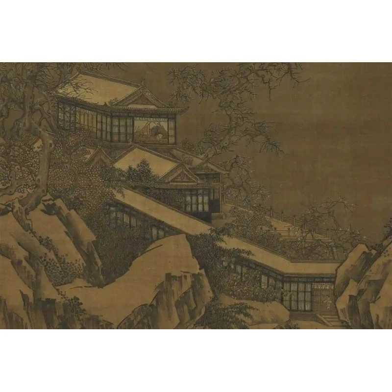 [高清复刻]南宋·马远《宋雪景图》竖轴，馆藏级艺术微喷工艺装饰画