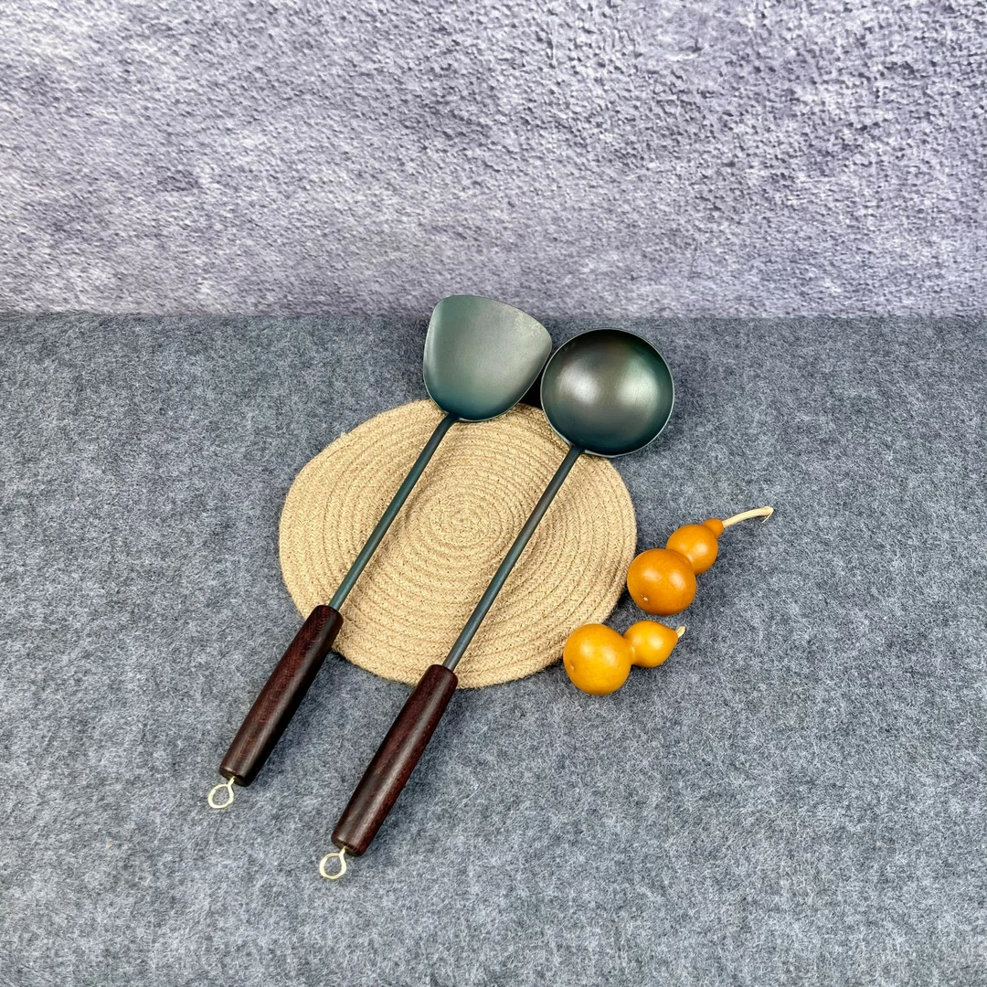 章丘纯手工锻打热锻铲勺健康无涂层炒菜铁铲铁勺厨房必备熟铁好用