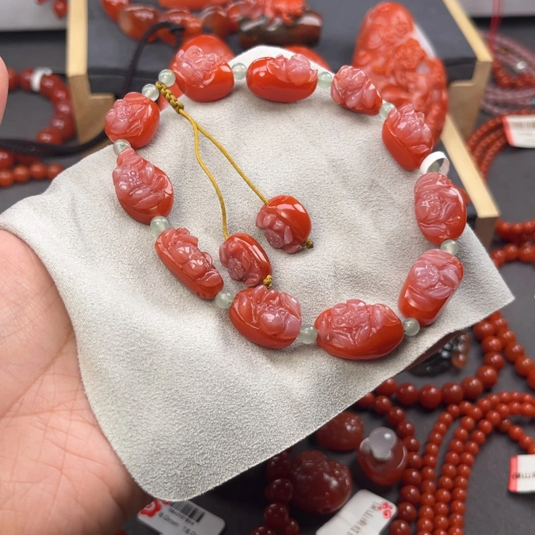 南红玛瑙未镶嵌手链