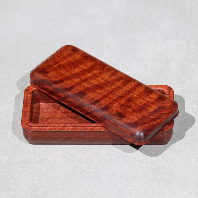 老豆妈 首饰盒/箱 缅甸花梨文玩把玩盒红木整木掏珠宝小饰品收纳