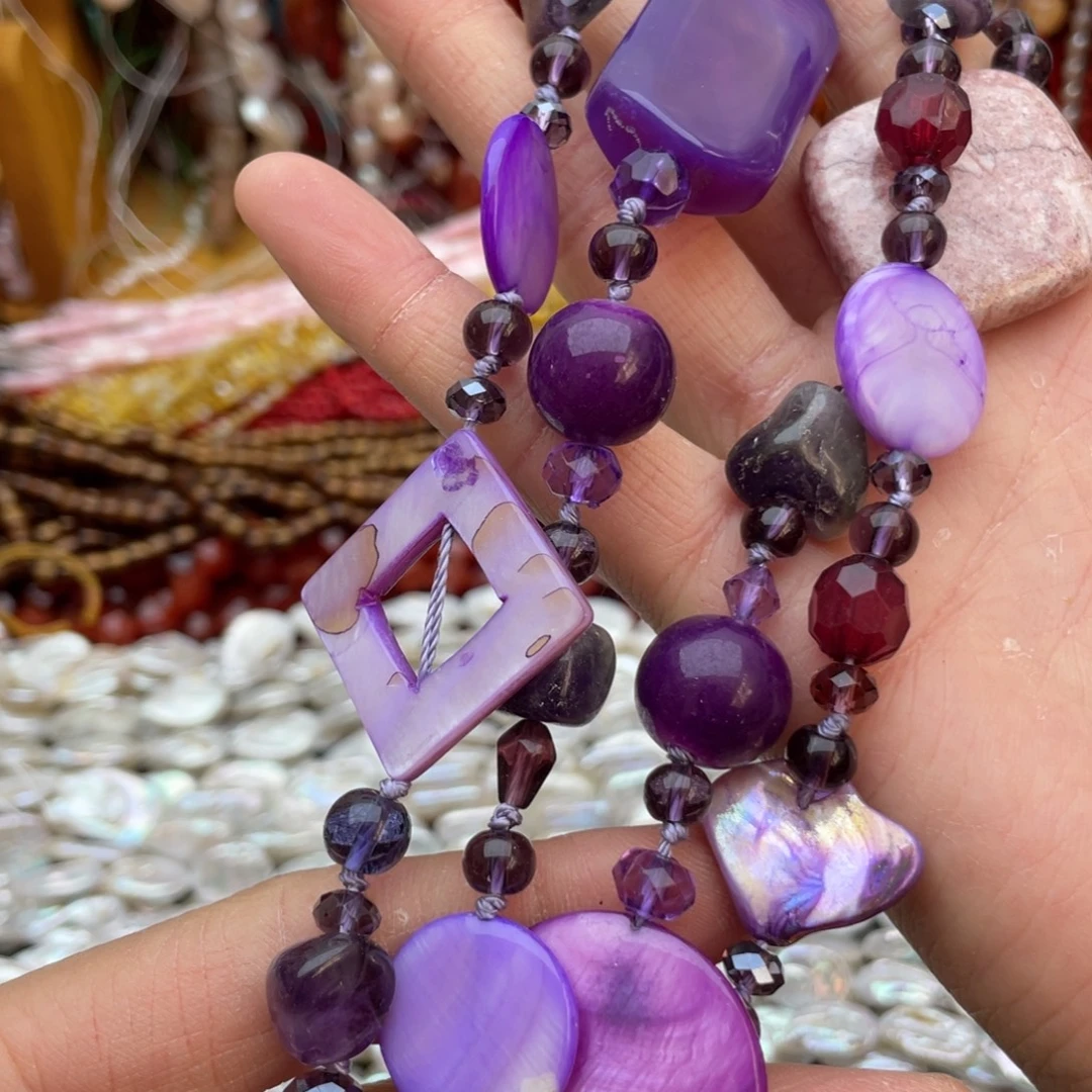 玛瑙/玉髓未镶嵌珠宝半成品项链2条