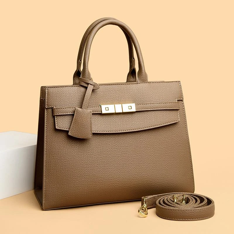 袋鼠女包2025新款通勤百搭手提包时尚大容量妈妈包洋气真皮斜挎包