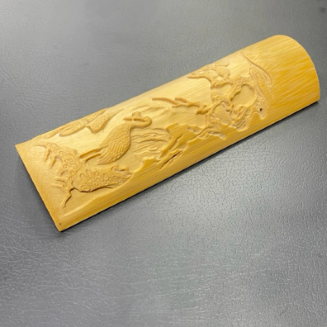 老玉竹手工雕刻茶则茶荷文玩竹雕好物