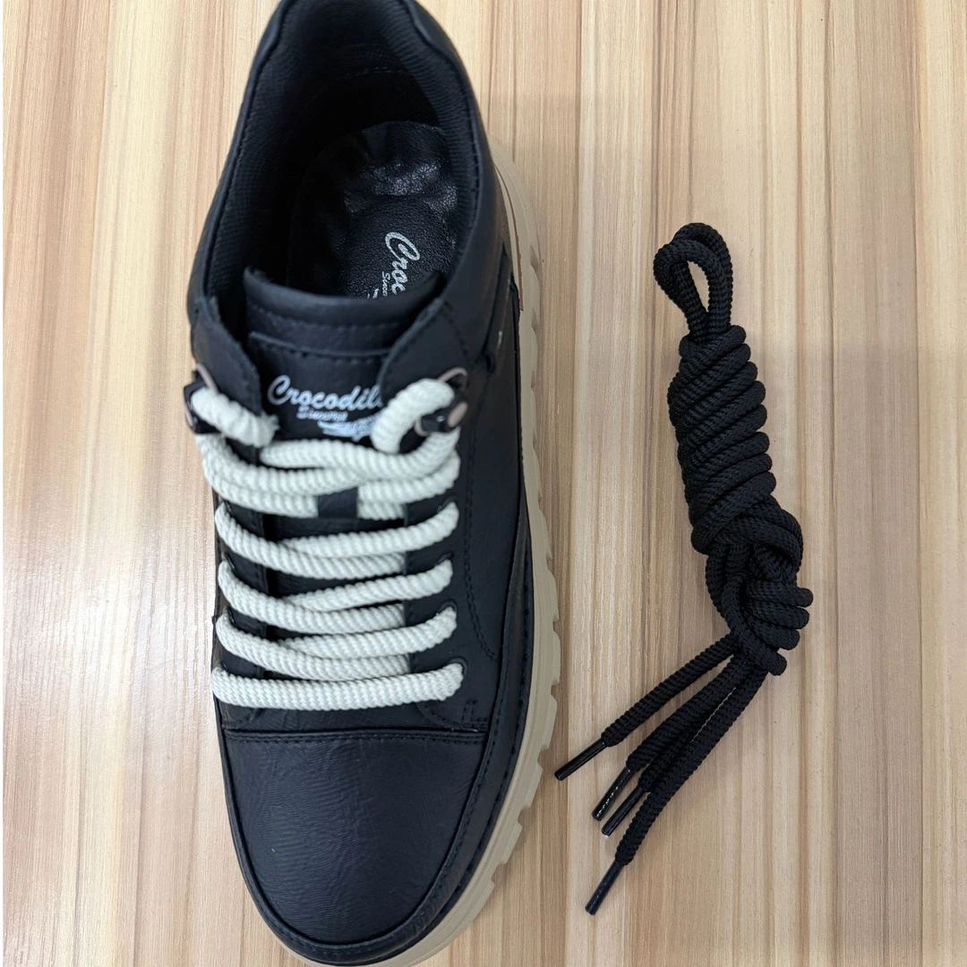 鳄鱼恤黑色鞋带潮流经典