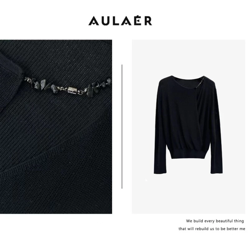 AULAER/澳拉尔【可可专属】莱赛尔羊毛16针亲肤针织衫ALE236980